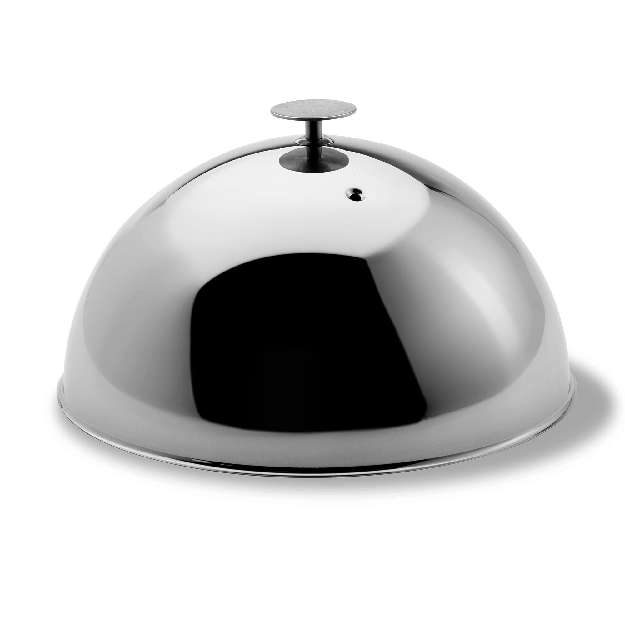 Runde Edelstahl-Speiseglocke mit Knopfgriff