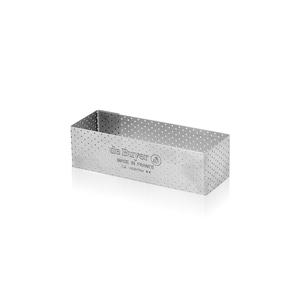 de Buyer - Rectangle perforated tart ring - 12 x 4 x 3,5 cm - Valrhona