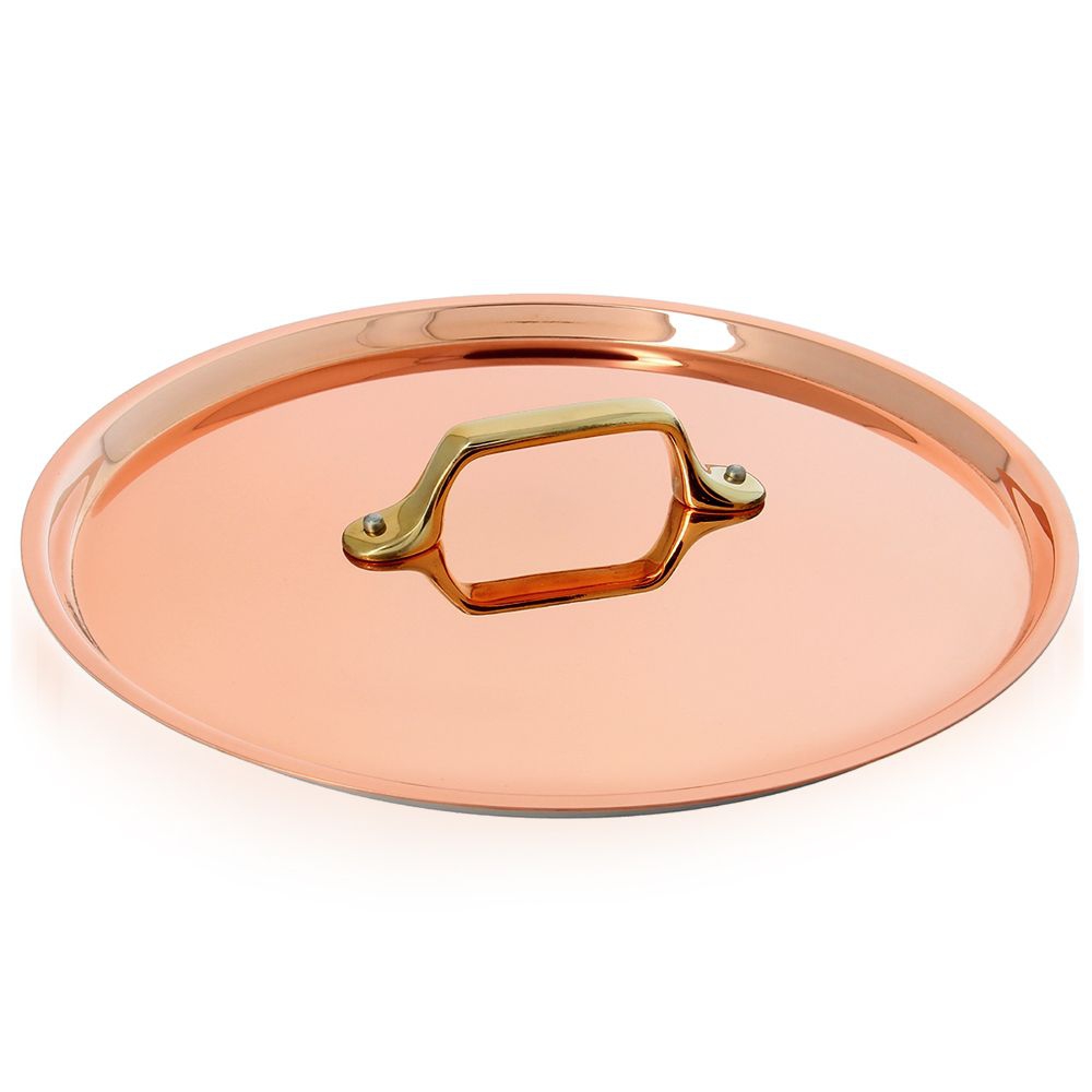de Buyer - Round Lid in copper with brass handles
