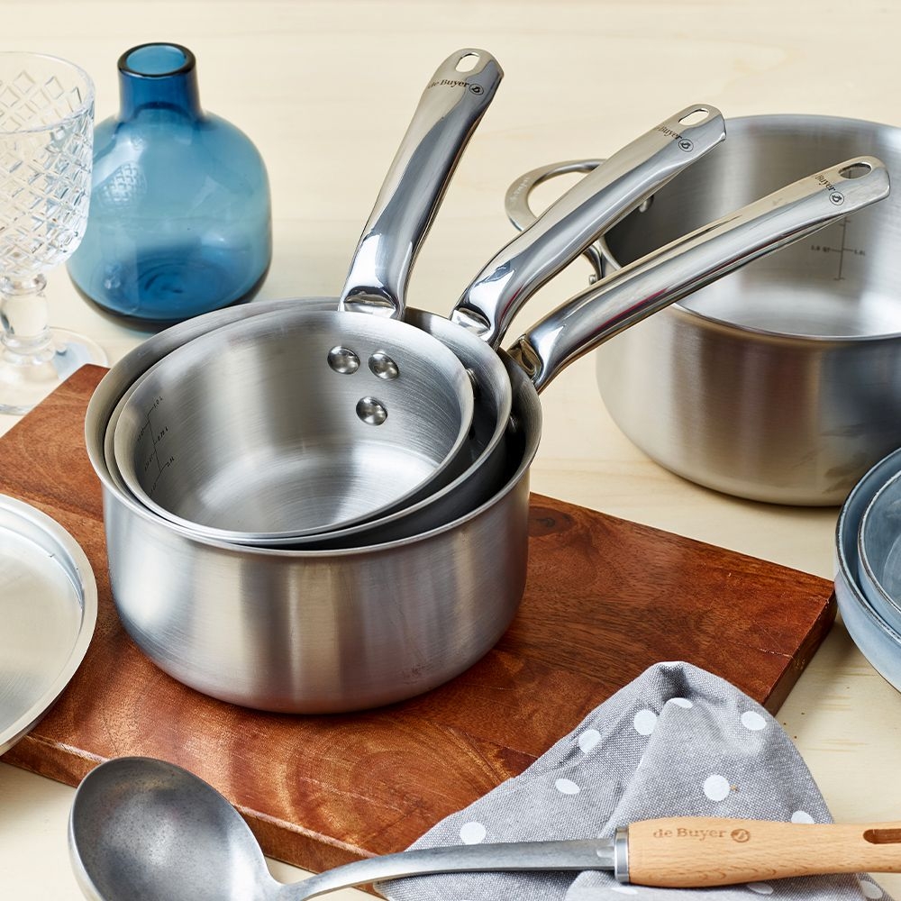 de Buyer - 3er-Set Edelstahl Stielkasserolen - ALCHIMY de Buyer - 3er-Set Edelstahl Stielkasserolen - ALCHIMY