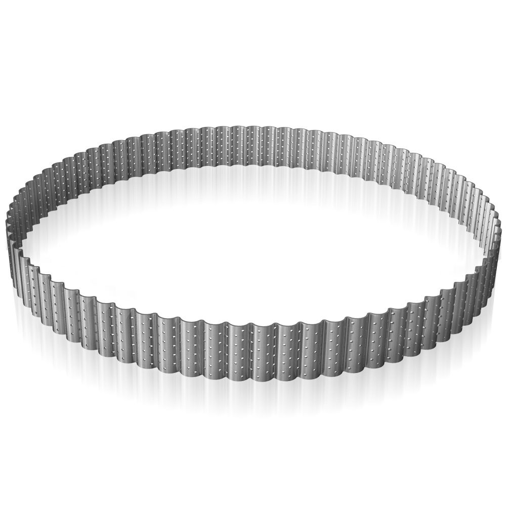 de Buyer - Round perforated fluted tart ring - H 3 cm