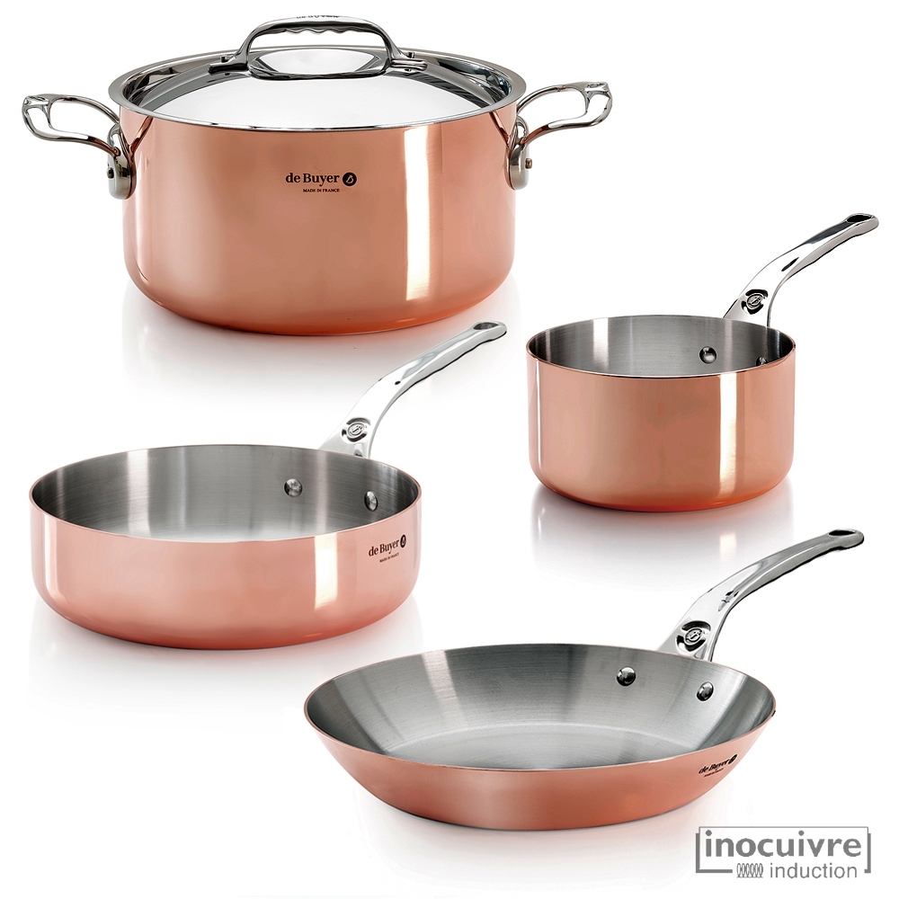 de Buyer - Copper Cookware Set of 4 - Prima Matera de Buyer - Copper Cookware Set of 4 - Prima Matera