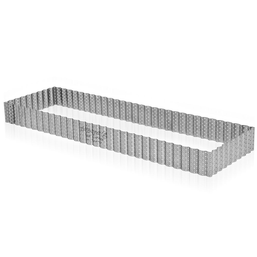 de Buyer - rectangular perforated fluted tart ring - H 3 cm de Buyer - rectangular perforated fluted tart ring - H 3 cm