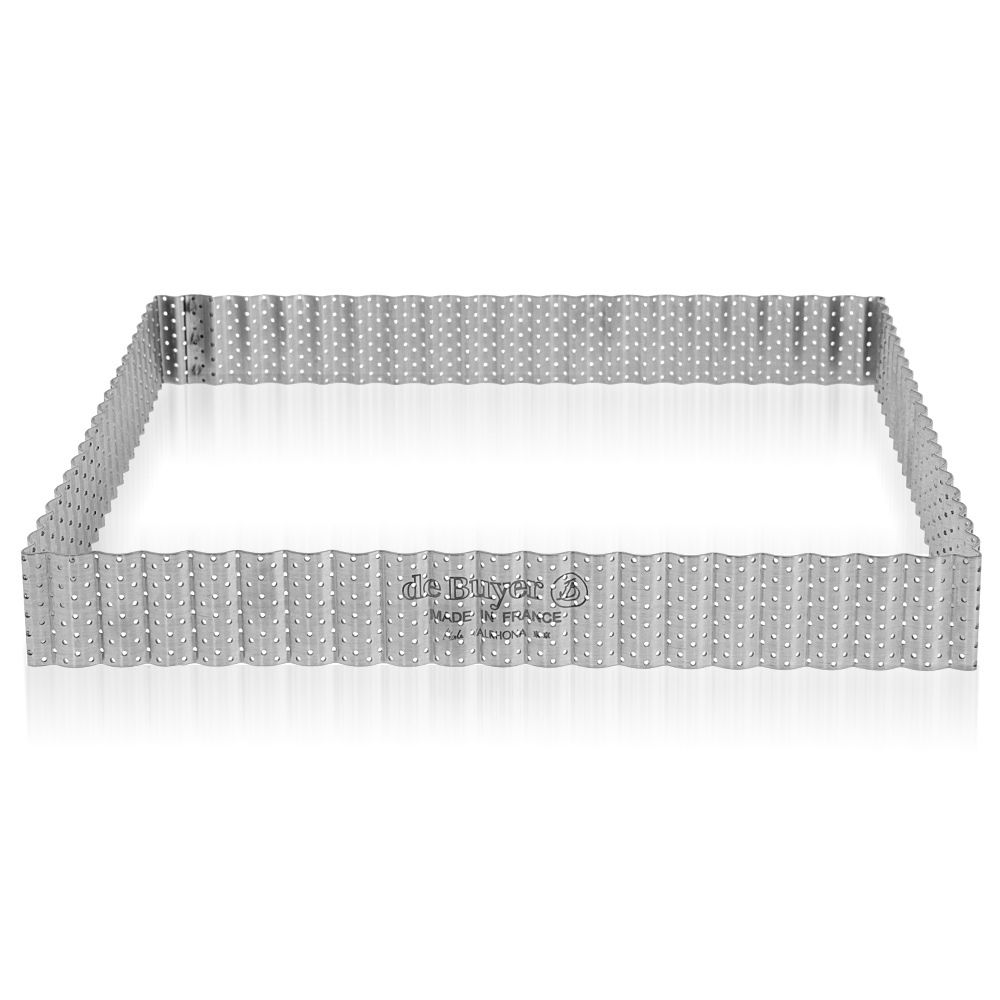 de Buyer - square perforated fluted tart ring - H 3 cm de Buyer - square perforated fluted tart ring - H 3 cm