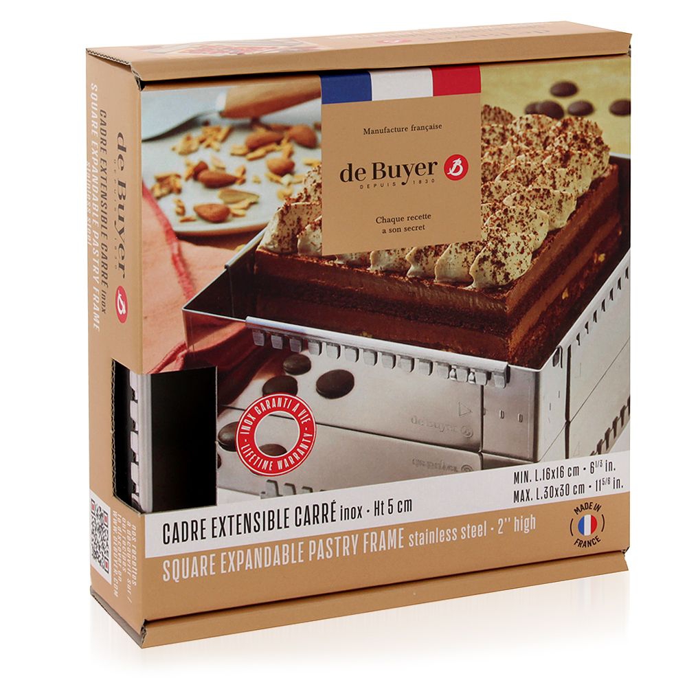 de Buyer - Pastry frame expandable - 16 x16 to 30 x 30 cm