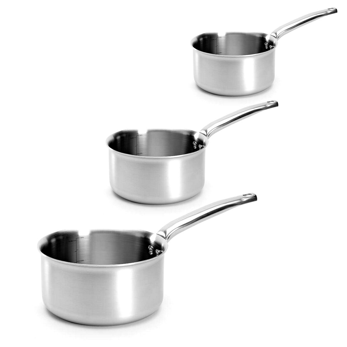 de Buyer - Set of 3 Stainless steel Saucepans - ALCHIMY