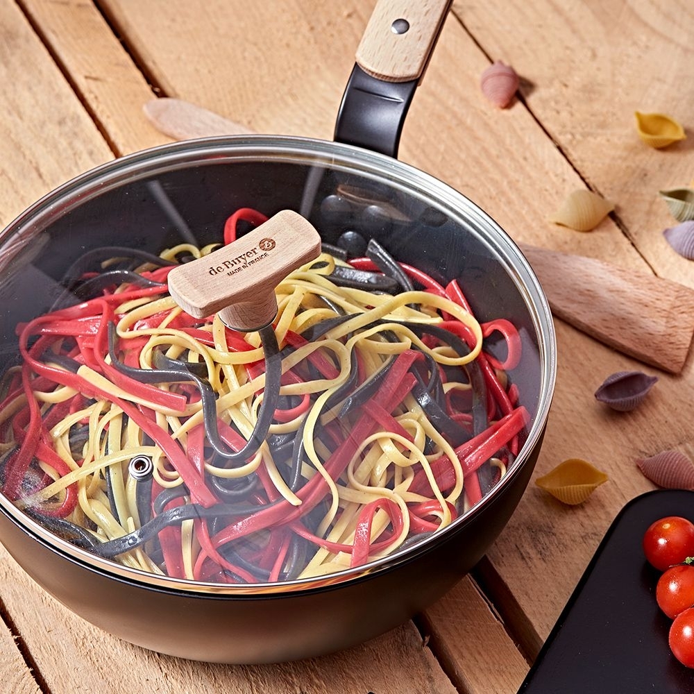 de Buyer - Glasdeckel mit Buchenholzknauf