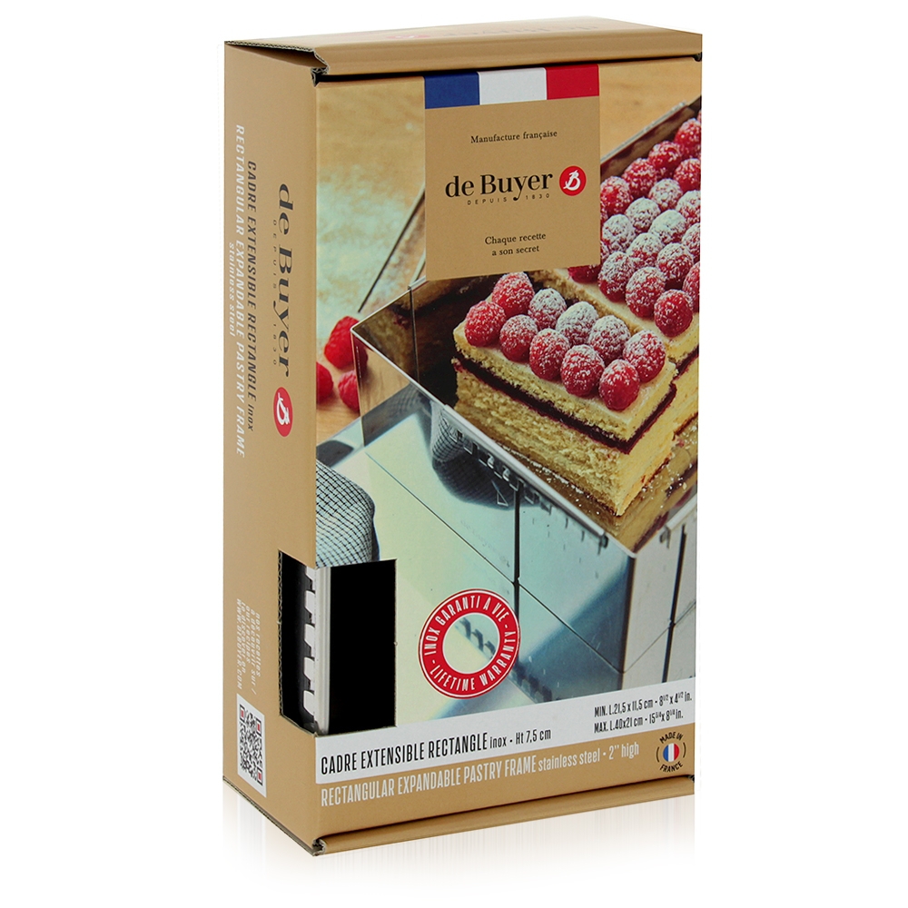 de Buyer - Pastry frame expandable  21,5 x 11,5to 40 x 21 cm