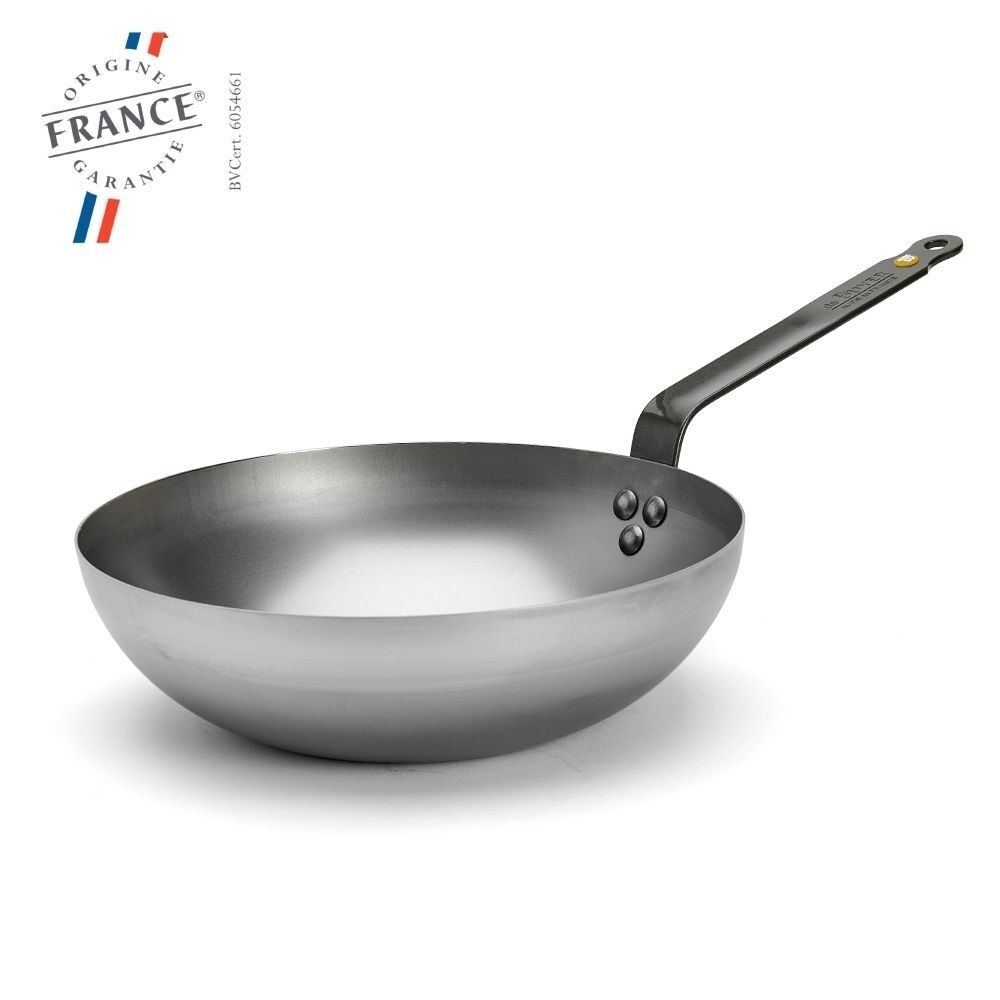 de Buyer - Mineral B - Curved steel wok with handle - 24 cm