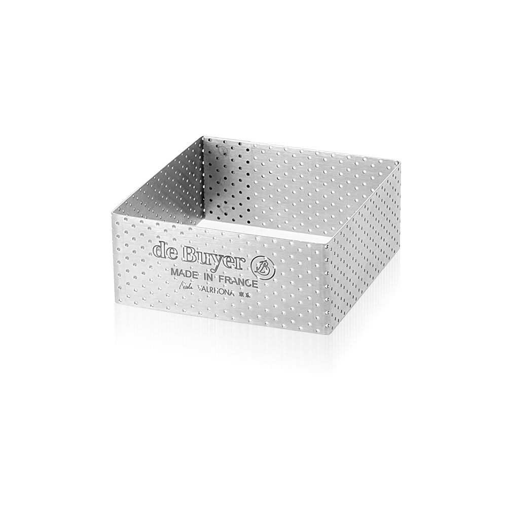 de Buyer - Square perforated tart ring - H 3,5 cm - Valrhona