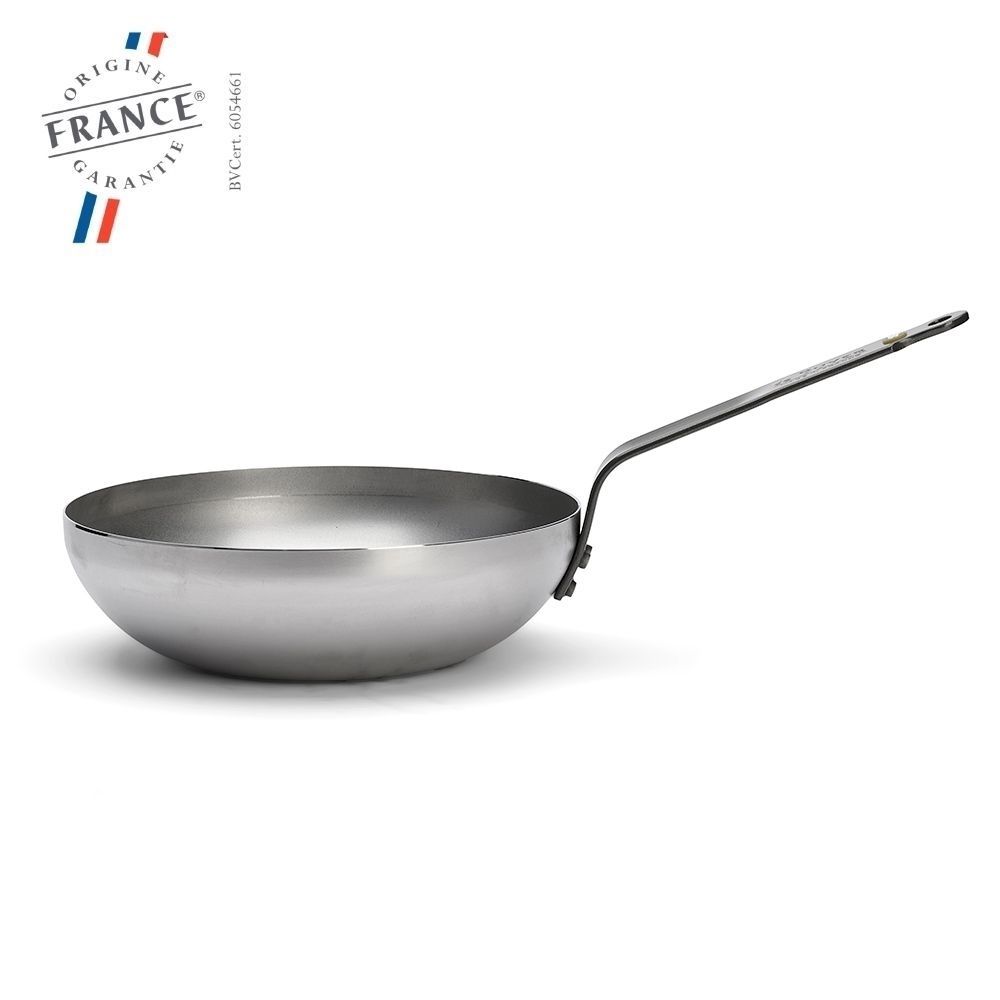 de Buyer - Mineral B - Curved steel wok with handle - 24 cm