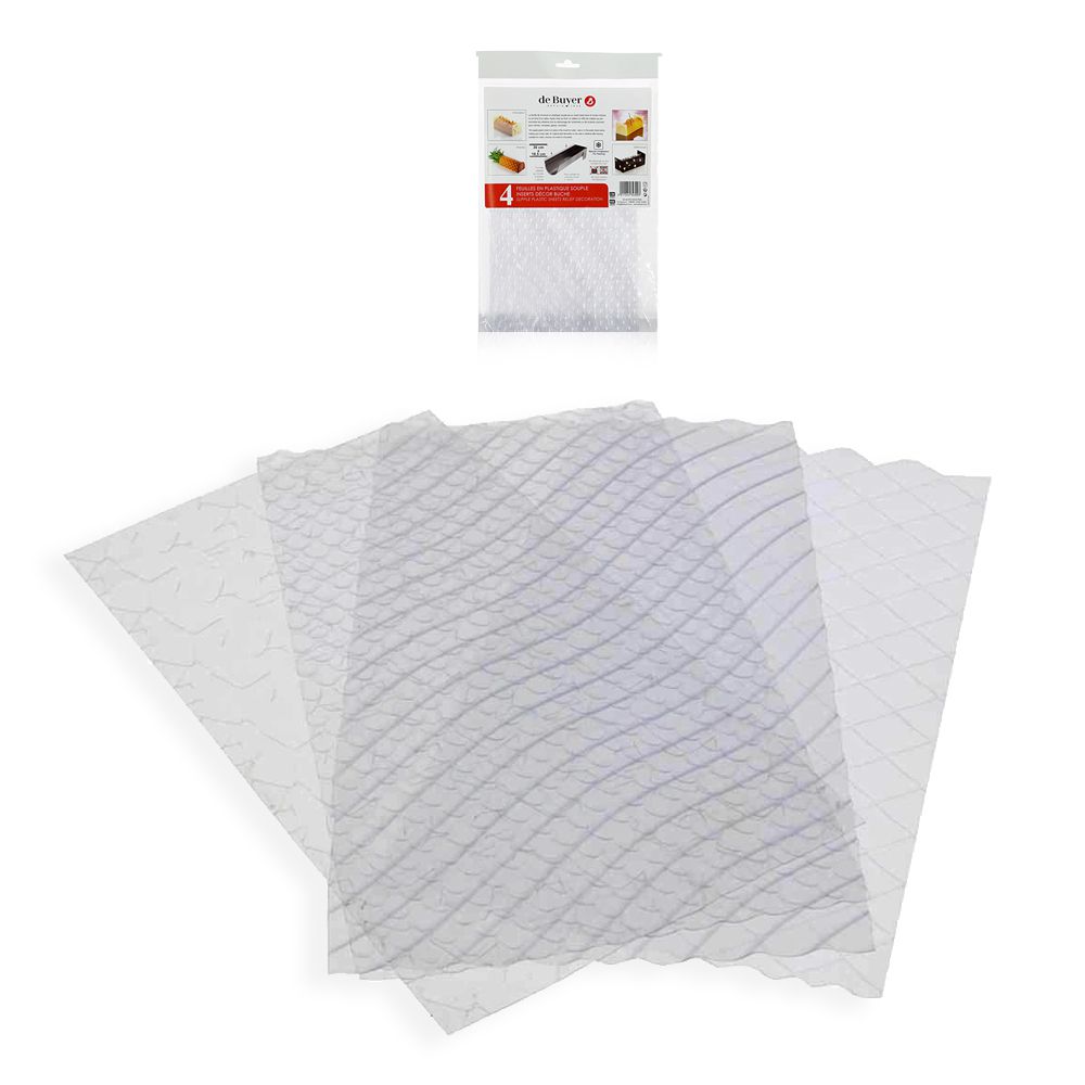 de Buyer - 4 supple plastic sheets for relief decoration