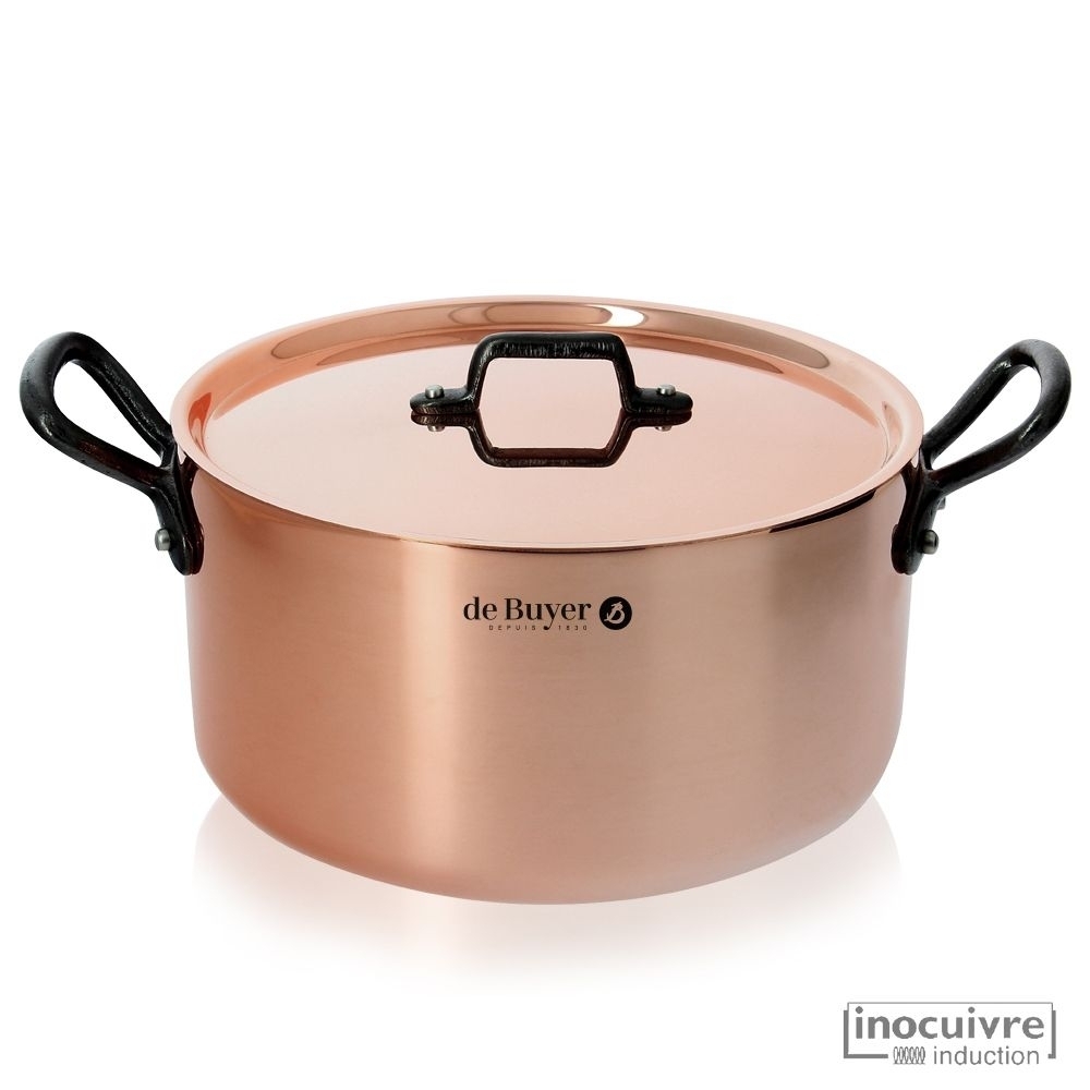 de Buyer - Round Lid in copper with cast Iron handle