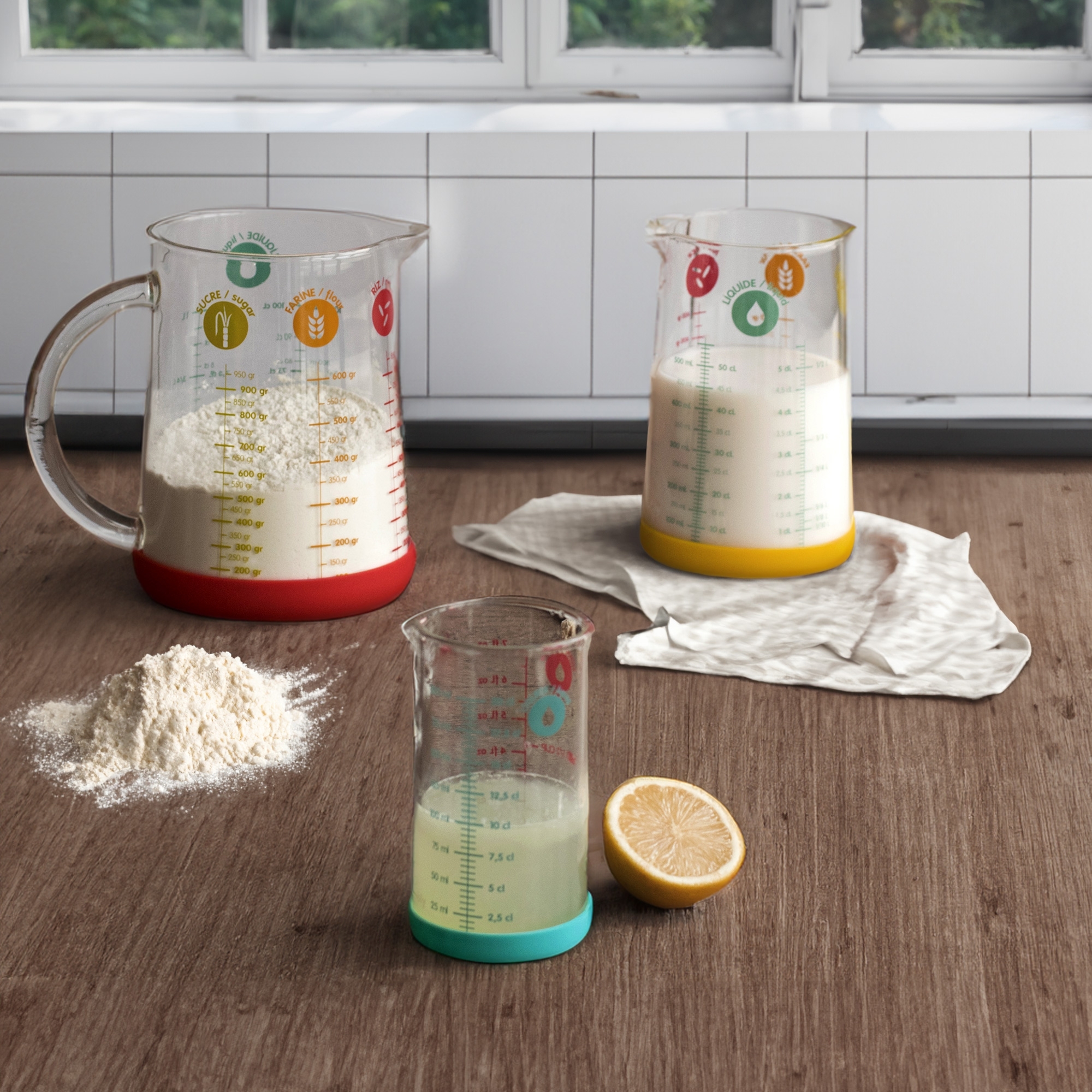 Pebbly - Measuring cup 1000 ml - Red