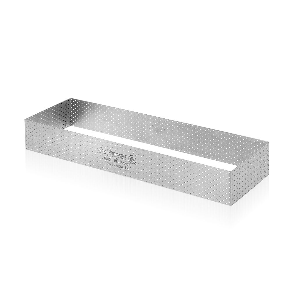 de Buyer - Rectangle perforated tart ring - 25 x 8 x 3,5 cm - Valrhona