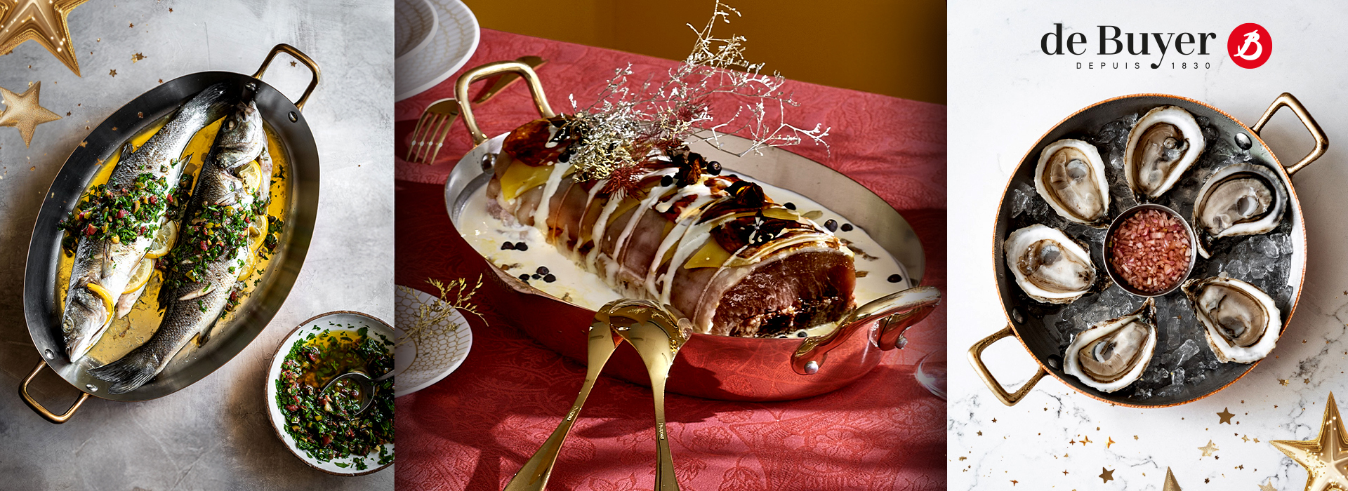 Festive fish and seafood dishes in de Buyer pans