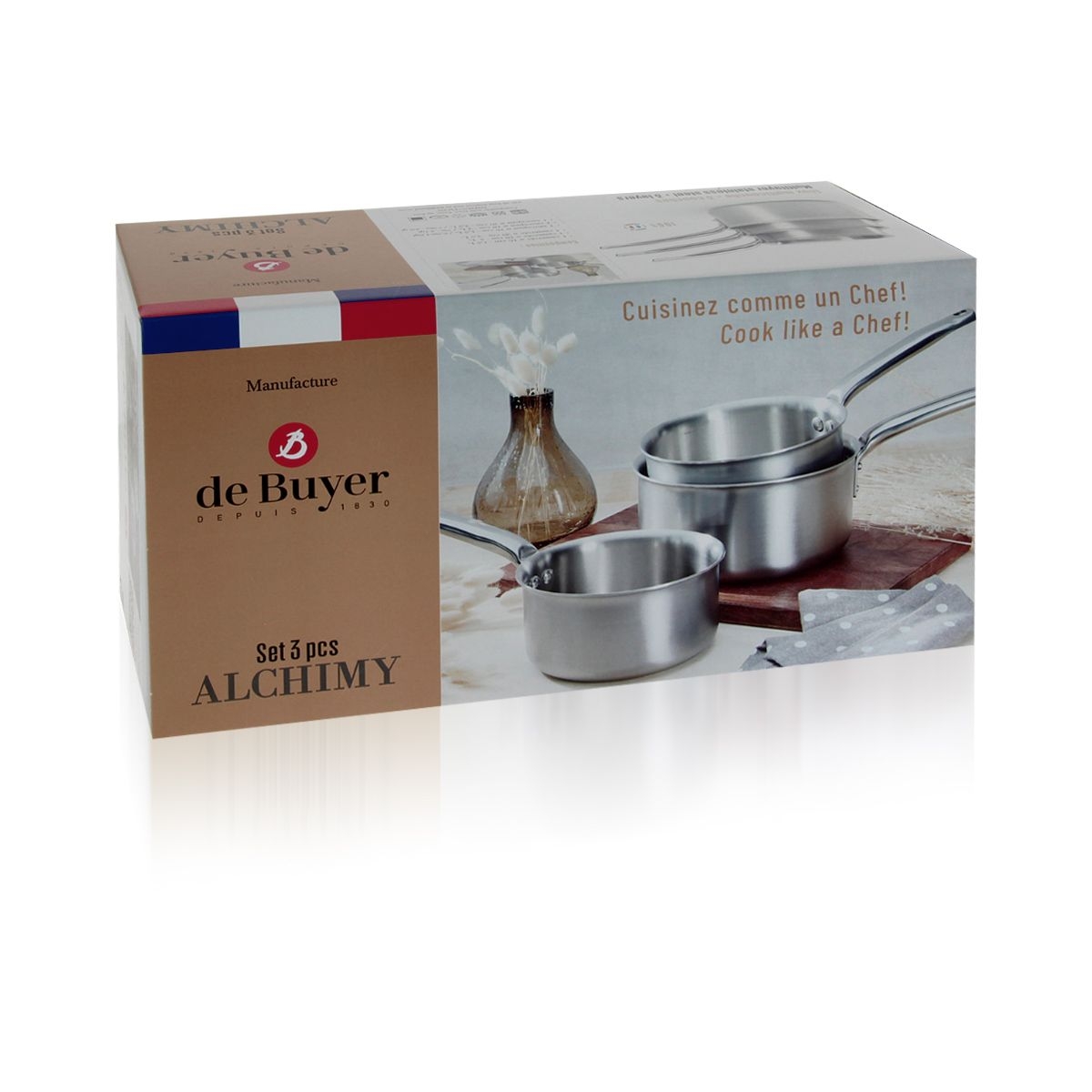 de Buyer - 3er-Set Edelstahl Stielkasserolen - ALCHIMY de Buyer - 3er-Set Edelstahl Stielkasserolen - ALCHIMY