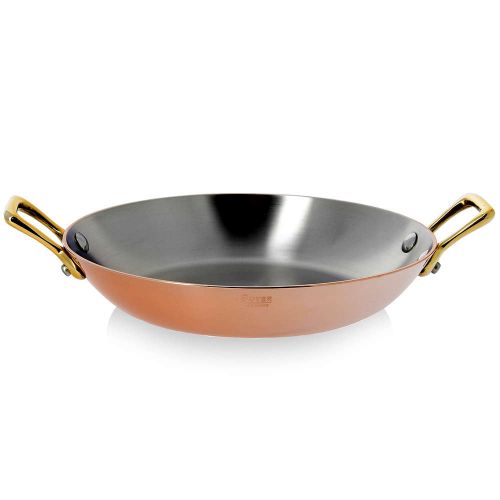 de Buyer - Runde Servierpfanne mit 2 Messinggriffen