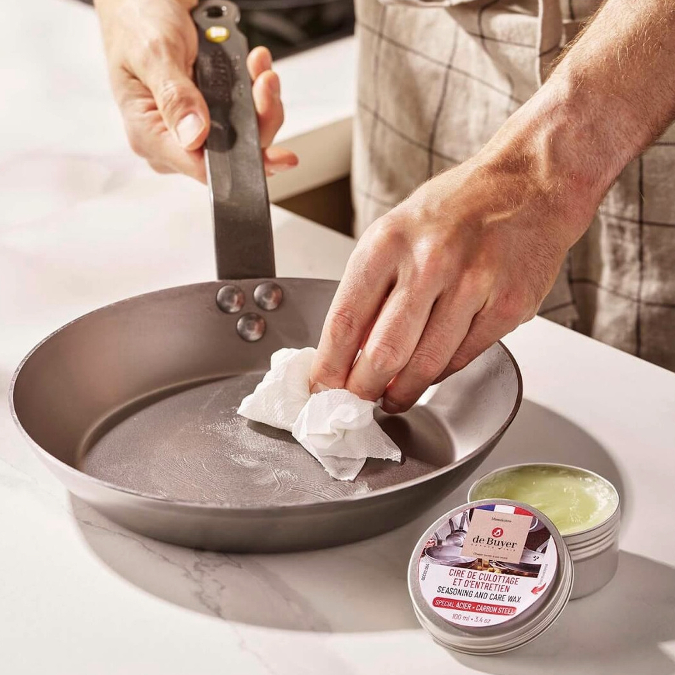 de Buyer - Seasoning and Maintenance Wax for Steel Cookware 100 ml