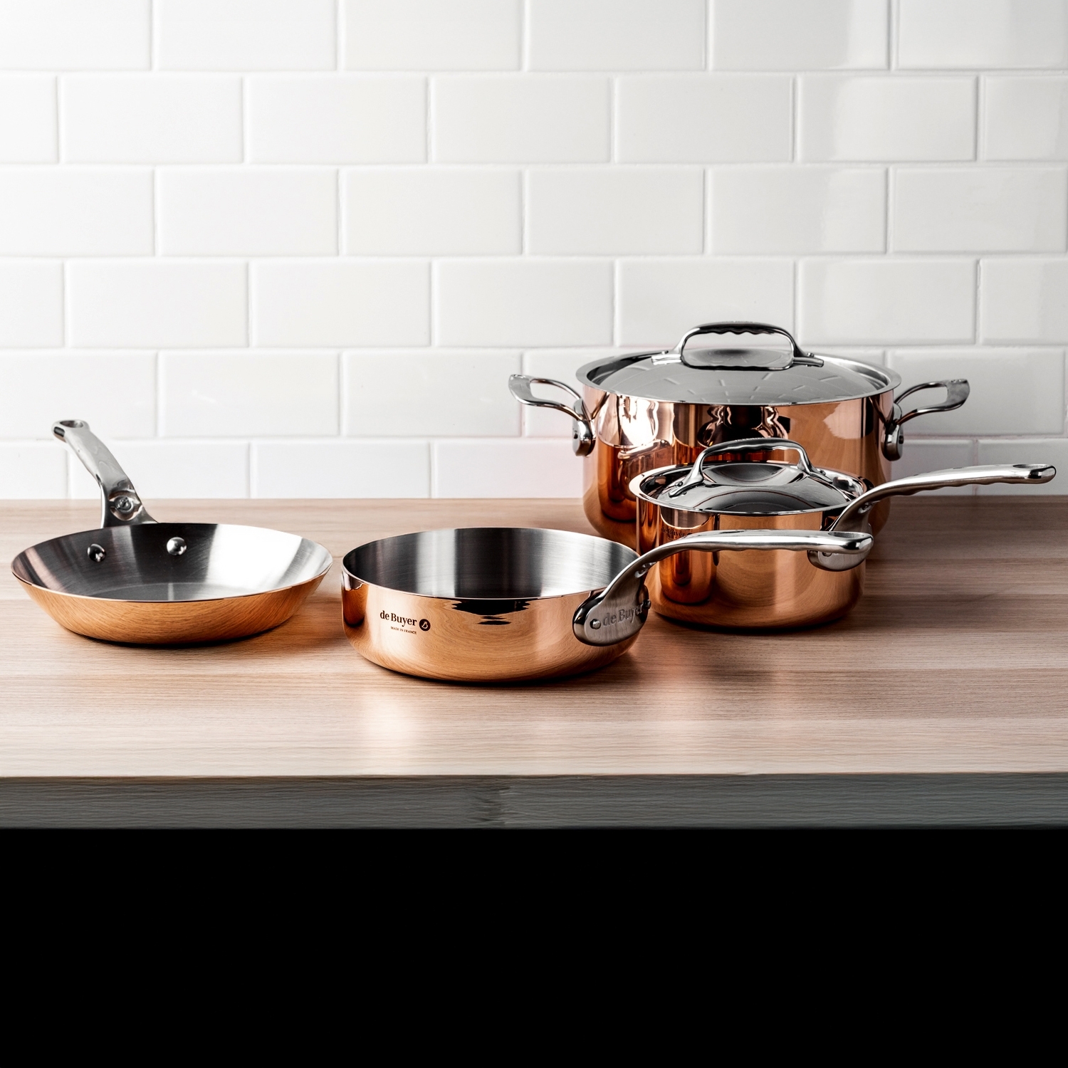de Buyer - Copper Cookware Set of 4 - Prima Matera de Buyer - Copper Cookware Set of 4 - Prima Matera