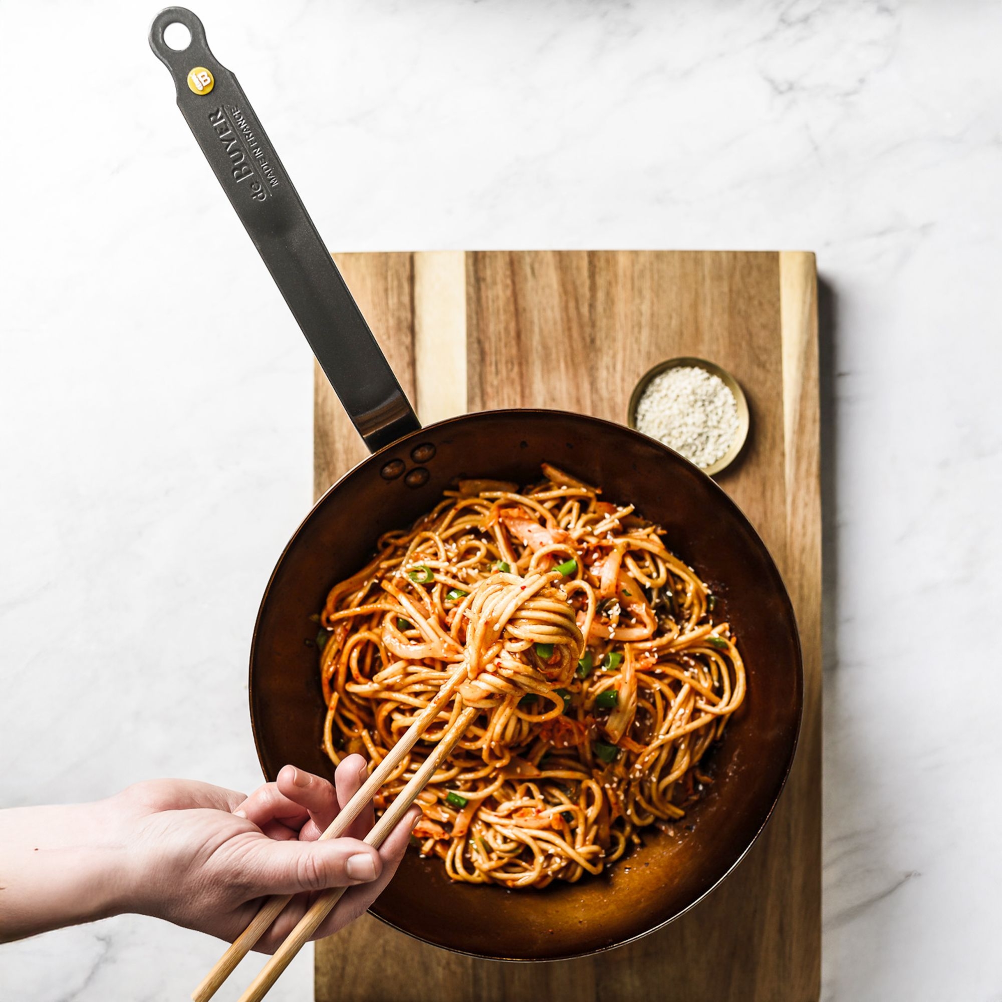de Buyer - Mineral B - Curved steel wok with handle - 24 cm